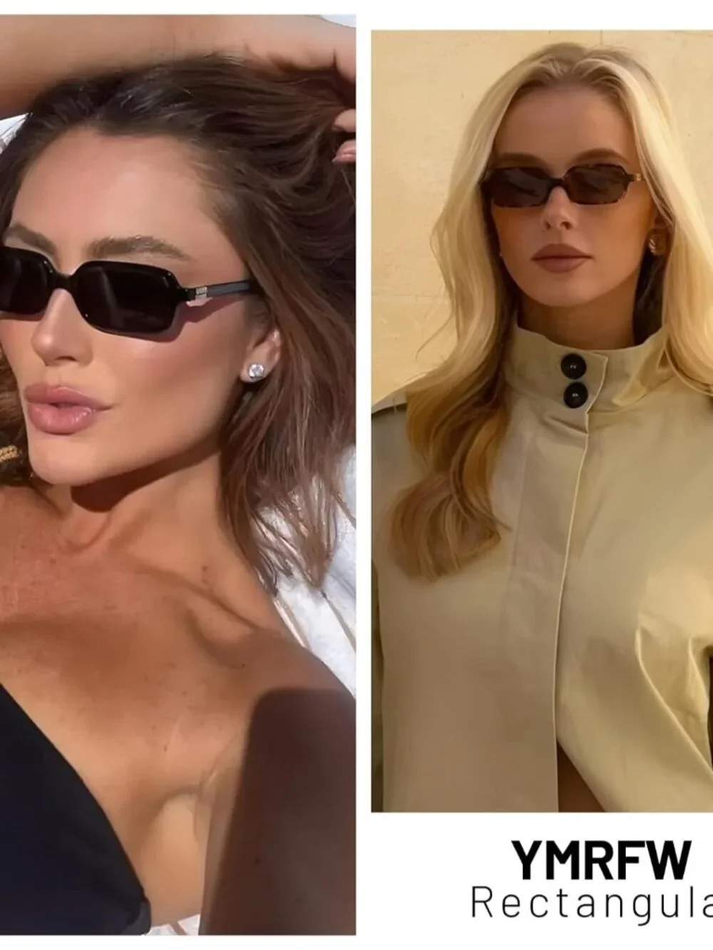 Fashionable 90s Rectangle Sunglasses - 3-Pack with UV Protection for Every Look